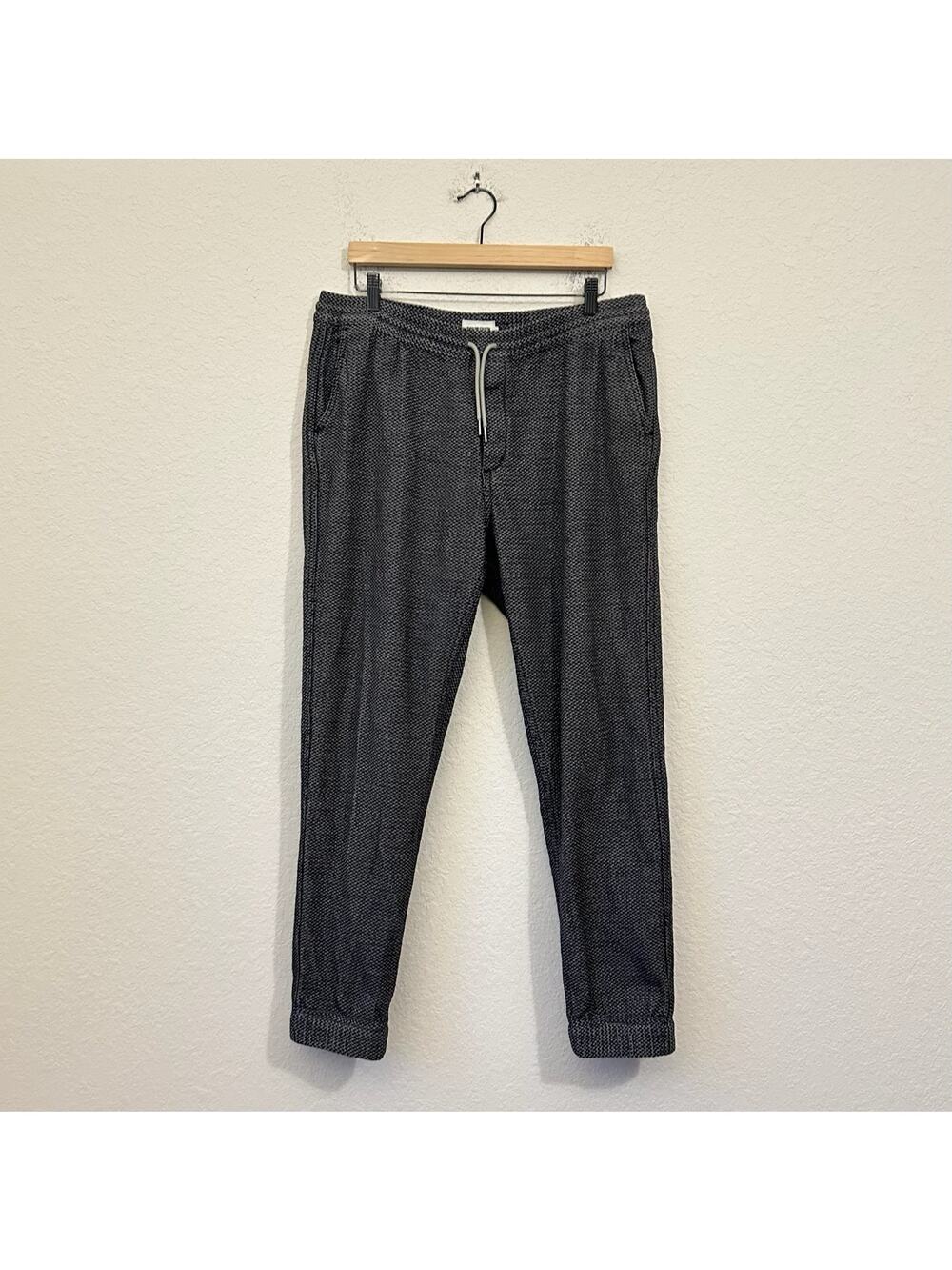 TAYLOR STITCH The Apres Pants Charcoal Sashiko Joggers Organic Cotton